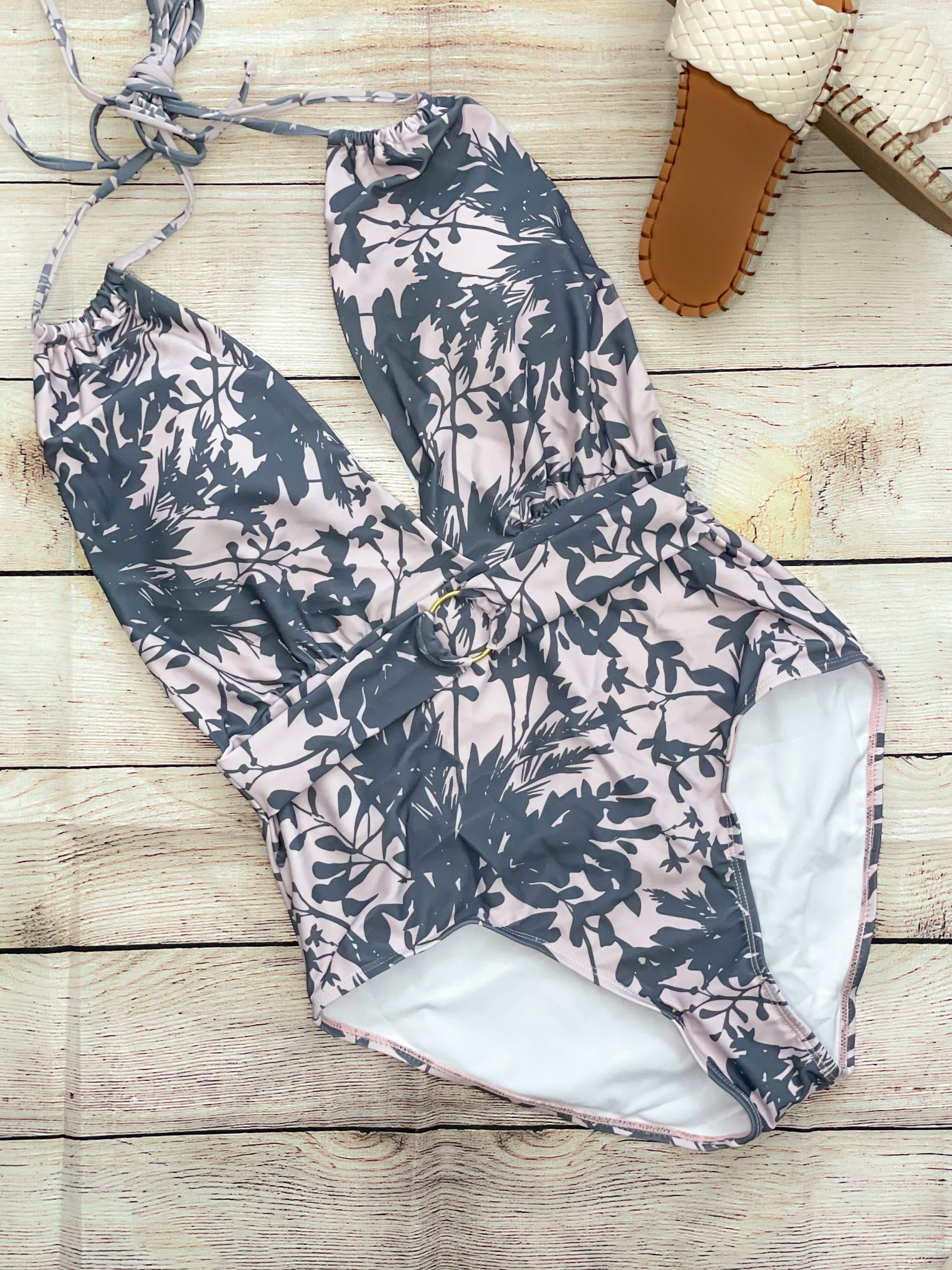 Leaf Print Swimsuit